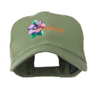 USA State Flower Illinois Violet Embroidered Cap