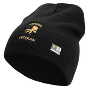 Licensed 17th Airborne Division Veteran Embroidered 8 Inch Knitted Short Beanie - Black OSFM
