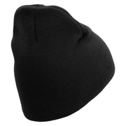 Licensed 17th Airborne Division Veteran Embroidered 8 Inch Knitted Short Beanie - Black OSFM