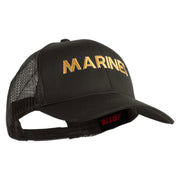 Marines Letter Embroidered Solid Cotton Twill Mesh Prostyle Cap - Charcoal OSFM