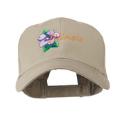 USA State Flower Illinois Violet Embroidered Cap