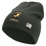 Licensed 17th Airborne Division Veteran Embroidered 8 Inch Knitted Short Beanie - DK-Grey OSFM