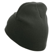 Licensed 17th Airborne Division Veteran Embroidered 8 Inch Knitted Short Beanie - DK-Grey OSFM