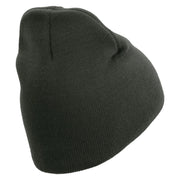 Licensed 17th Airborne Division Veteran Embroidered 8 Inch Knitted Short Beanie - DK-Grey OSFM