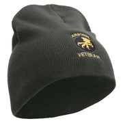 Licensed 17th Airborne Division Veteran Embroidered 8 Inch Knitted Short Beanie - DK-Grey OSFM