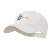 USA State Flower Illinois Violet Embroidered Cap