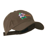 USA State Flower Illinois Violet Embroidered Cap