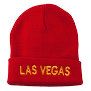 Las Vegas Embroidered Long Beanie