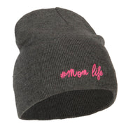 Mom Life Embroidered Knitted Short Beanie