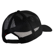 US Marine Corps Emblem Design Embroidered Solid Cotton Twill Mesh Prostyle Cap - Black OSFM