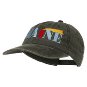 Maine Lighthouse Embroidered Washed Pigment Dyed Cap