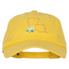 Louisiana Magnolia with Map Embroidered Unstructured Washed Cap