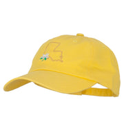 Louisiana Magnolia with Map Embroidered Unstructured Washed Cap