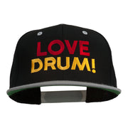 Love Drum Embroidered Two Tone Snapback Cap