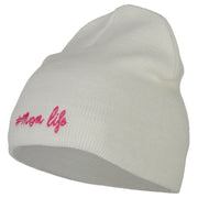 Mom Life Embroidered Knitted Short Beanie