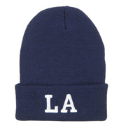 LA Louisiana State Embroidered Long Beanie