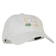 Louisiana Magnolia with Map Embroidered Unstructured Washed Cap