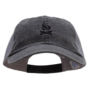 Camp Fire Icon Embroidered Washed Trucker Cap