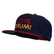 Love Drum Embroidered Two Tone Snapback Cap