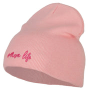 Mom Life Embroidered Knitted Short Beanie