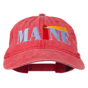 Maine Lighthouse Embroidered Washed Pigment Dyed Cap