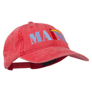 Maine Lighthouse Embroidered Washed Pigment Dyed Cap