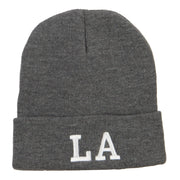 LA Louisiana State Embroidered Long Beanie