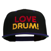 Love Drum Embroidered Two Tone Snapback Cap