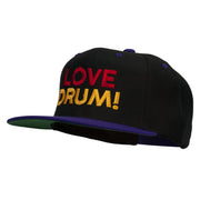 Love Drum Embroidered Two Tone Snapback Cap