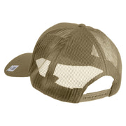 US Marine Corps Emblem Design Embroidered Solid Cotton Twill Mesh Prostyle Cap - Khaki OSFM