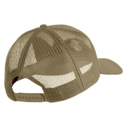 US Marine Corps Emblem Design Embroidered Solid Cotton Twill Mesh Prostyle Cap - Khaki OSFM
