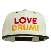 Love Drum Embroidered Two Tone Snapback Cap