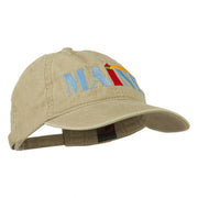 Maine Lighthouse Embroidered Washed Pigment Dyed Cap