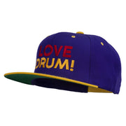 Love Drum Embroidered Two Tone Snapback Cap