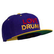 Love Drum Embroidered Two Tone Snapback Cap