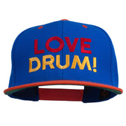 Love Drum Embroidered Two Tone Snapback Cap