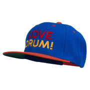 Love Drum Embroidered Two Tone Snapback Cap