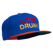 Love Drum Embroidered Two Tone Snapback Cap