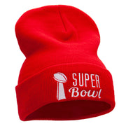 Super Bowl Embroidered 12 Inch Long Knitted Beanie