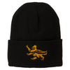 Lion Scroll Embroidered Long Beanie