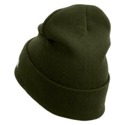 Licensed 17th Airborne Division Veteran Embroidered 12 Inch Long Knitted Beanie - Olive OSFM