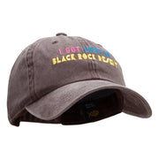 Lost In Black Rock Phrase Embroidered Unstructured Cotton Cap