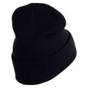 Licensed 17th Airborne Division Veteran Embroidered 12 Inch Long Knitted Beanie - Navy OSFM