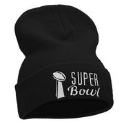 Super Bowl Embroidered 12 Inch Long Knitted Beanie