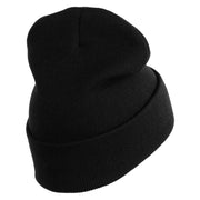 Licensed 17th Airborne Division Veteran Embroidered 12 Inch Long Knitted Beanie - Black OSFM