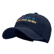 Lost In Black Rock Phrase Embroidered Unstructured Cotton Cap