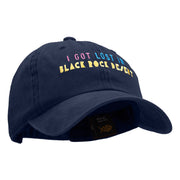 Lost In Black Rock Phrase Embroidered Unstructured Cotton Cap