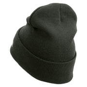 Licensed 17th Airborne Division Veteran Embroidered 12 Inch Long Knitted Beanie - DK-Grey OSFM