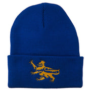 Lion Scroll Embroidered Long Beanie