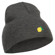 Mini Lemon Embroidered Short Beanie